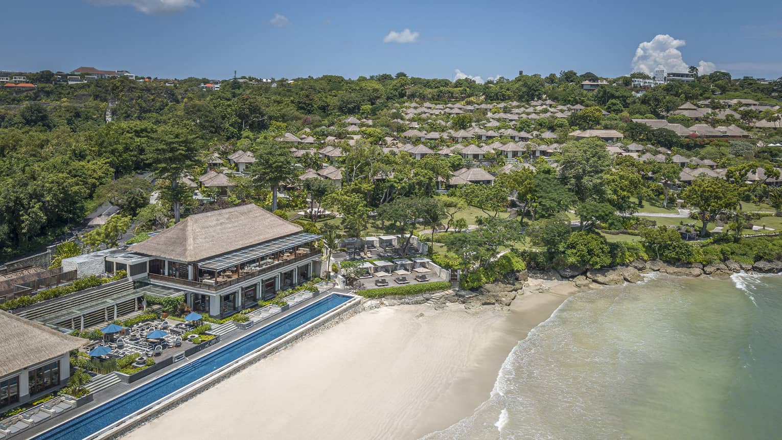 Aerial view of Resort with shoreline visible