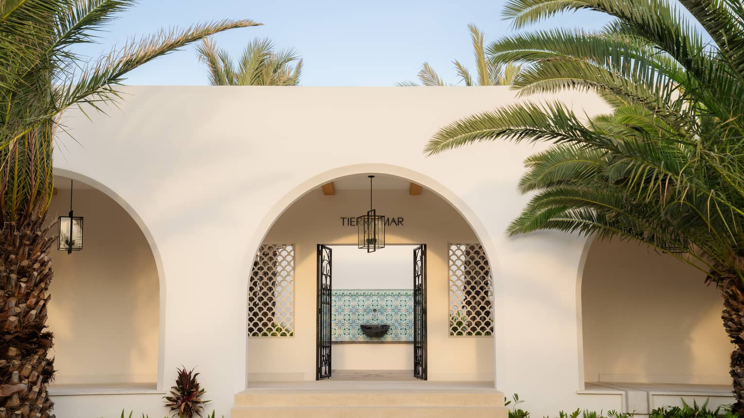 From outside, the entrance of Tierra Mar Spa at Four Seasons Resort Cabo San Lucas at Cabo Del Sol