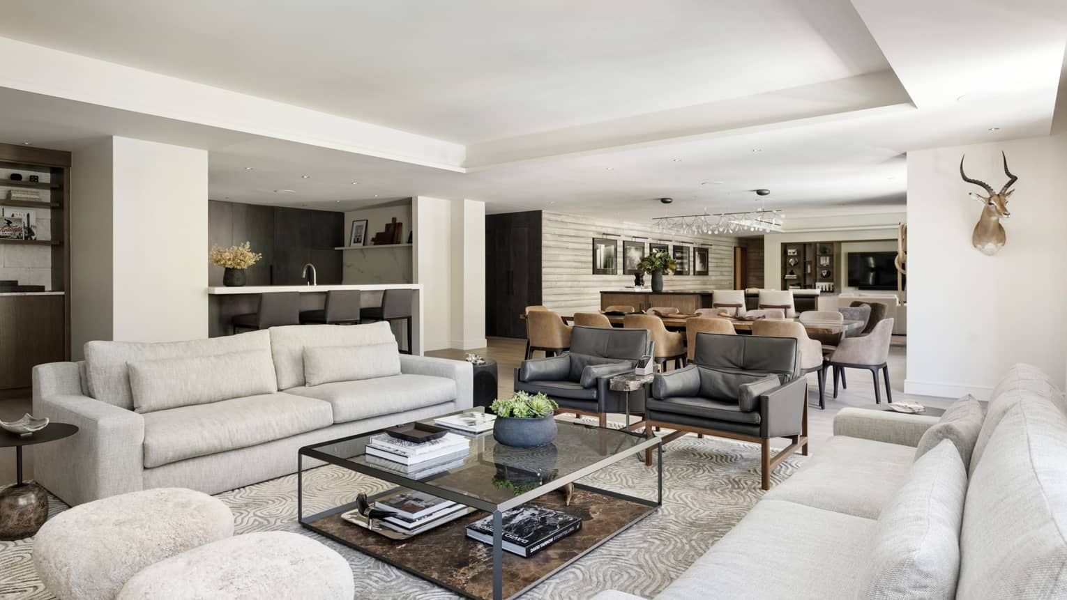 Large great room of private six-bedroom residence Lover's Leap at Four Seasons Resort and Residences Vail