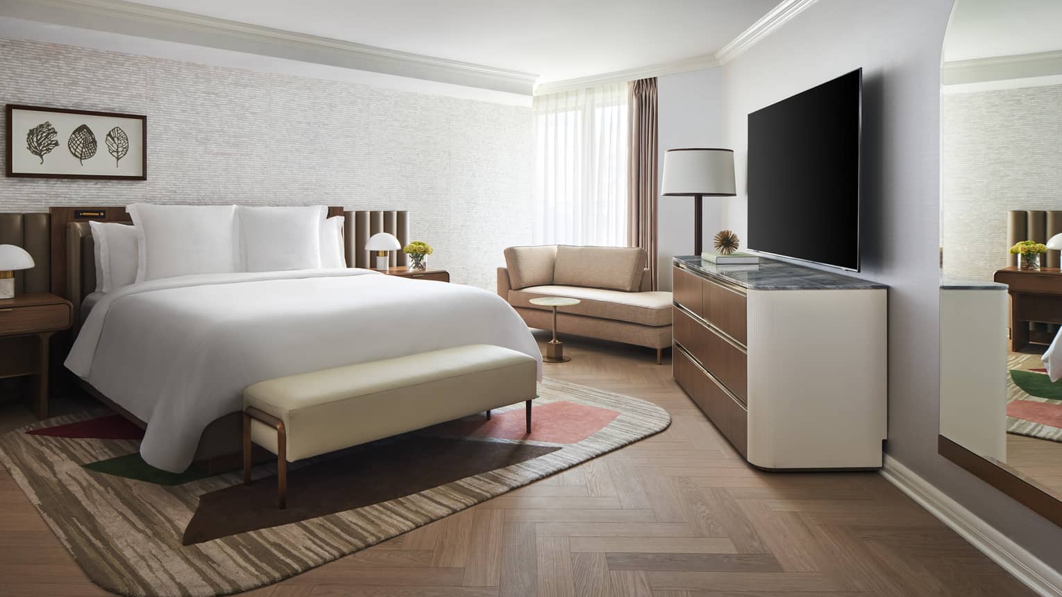 Elegant king bedroom in one-bedroom suite at Four Seasons Hotel Washington, DC