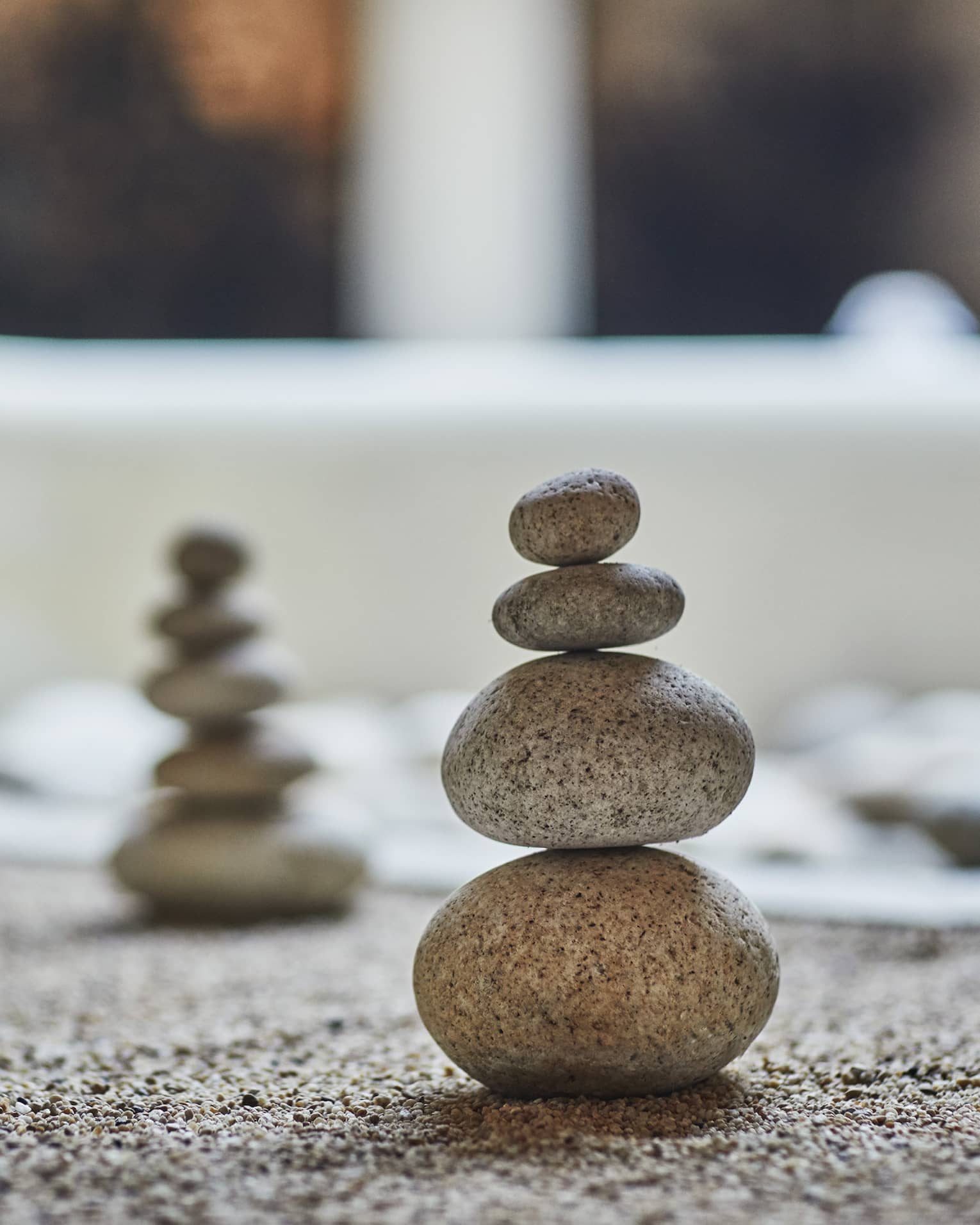 Round stones stacked on top of each other