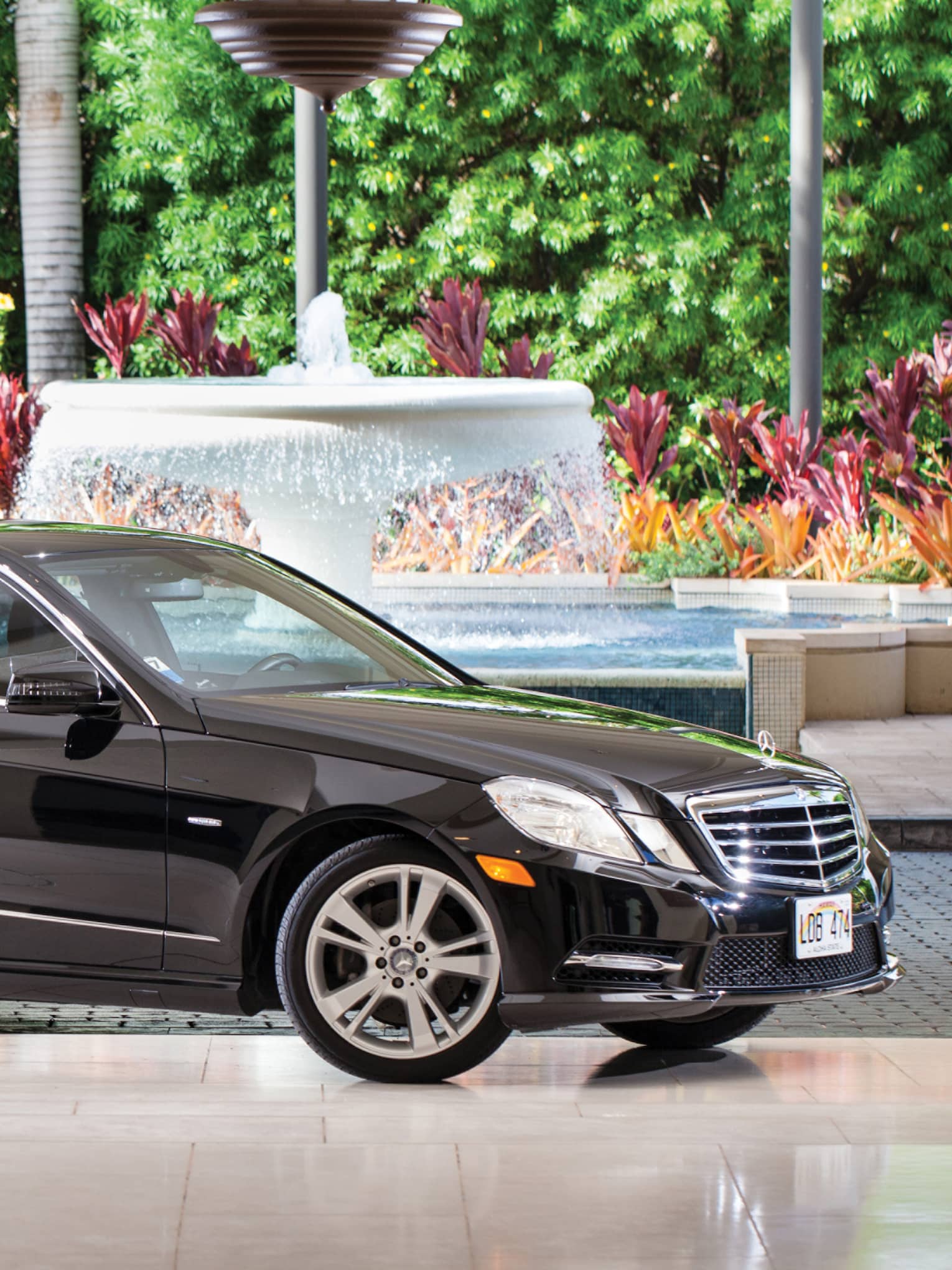 Mercedes house car at a resort