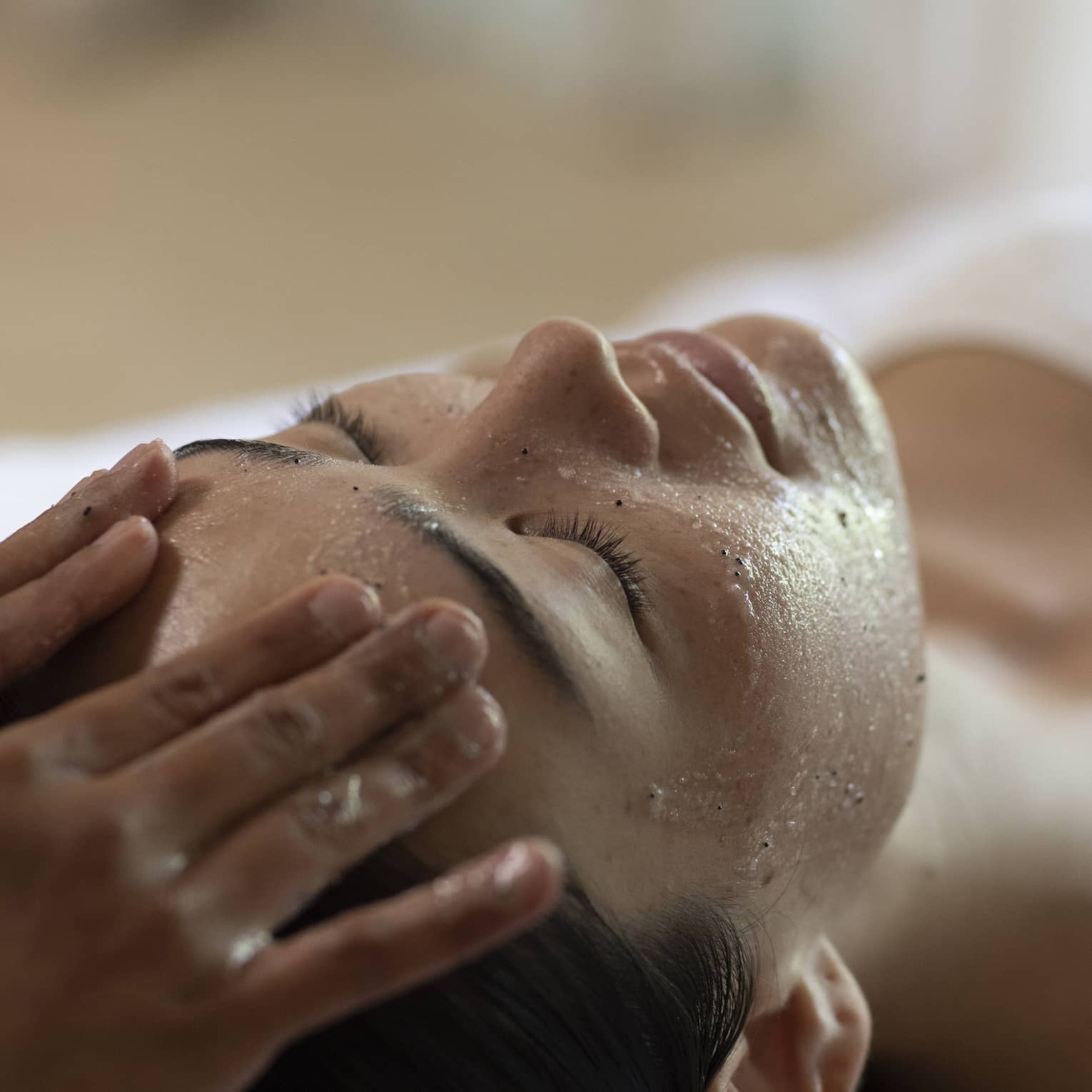 Woman getting a facial