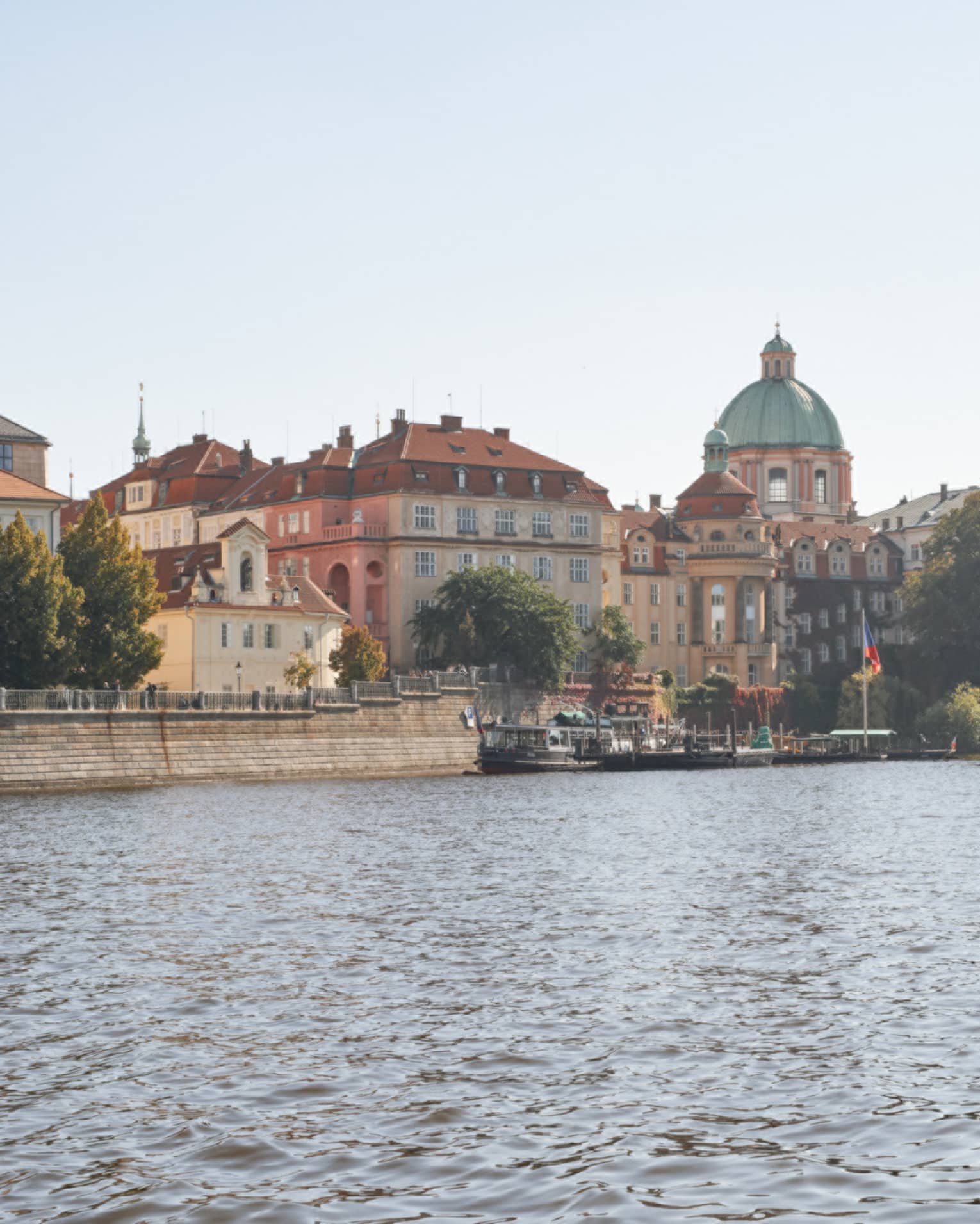 Historic buildings along the river