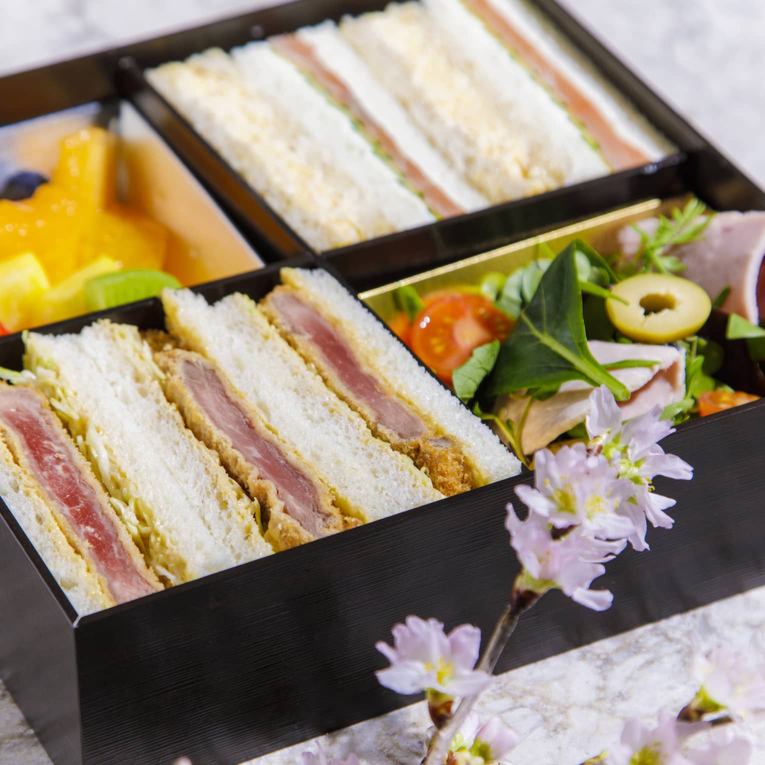 Hanami Bento Box with cherry blossom decoration