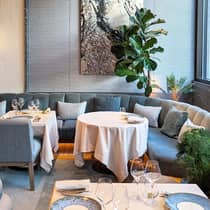 ,A contemporary bar illuminated by lamplight