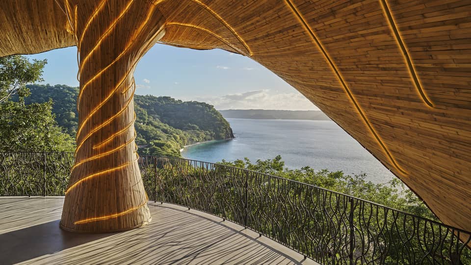 Interior of Wellness Shala looking out onto the ocean
