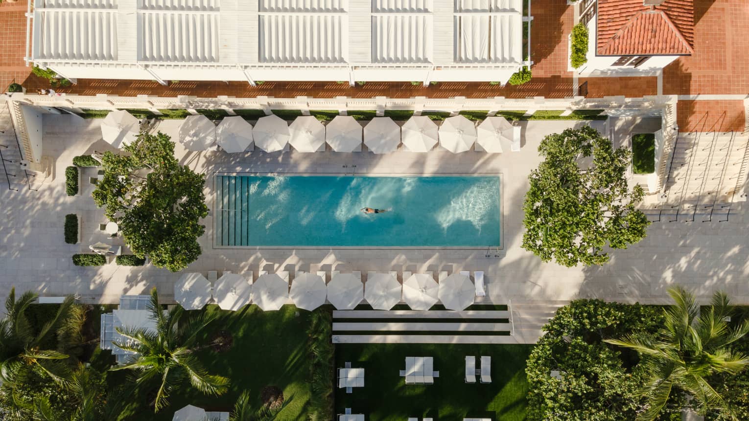 The resort and its lush green surroundings