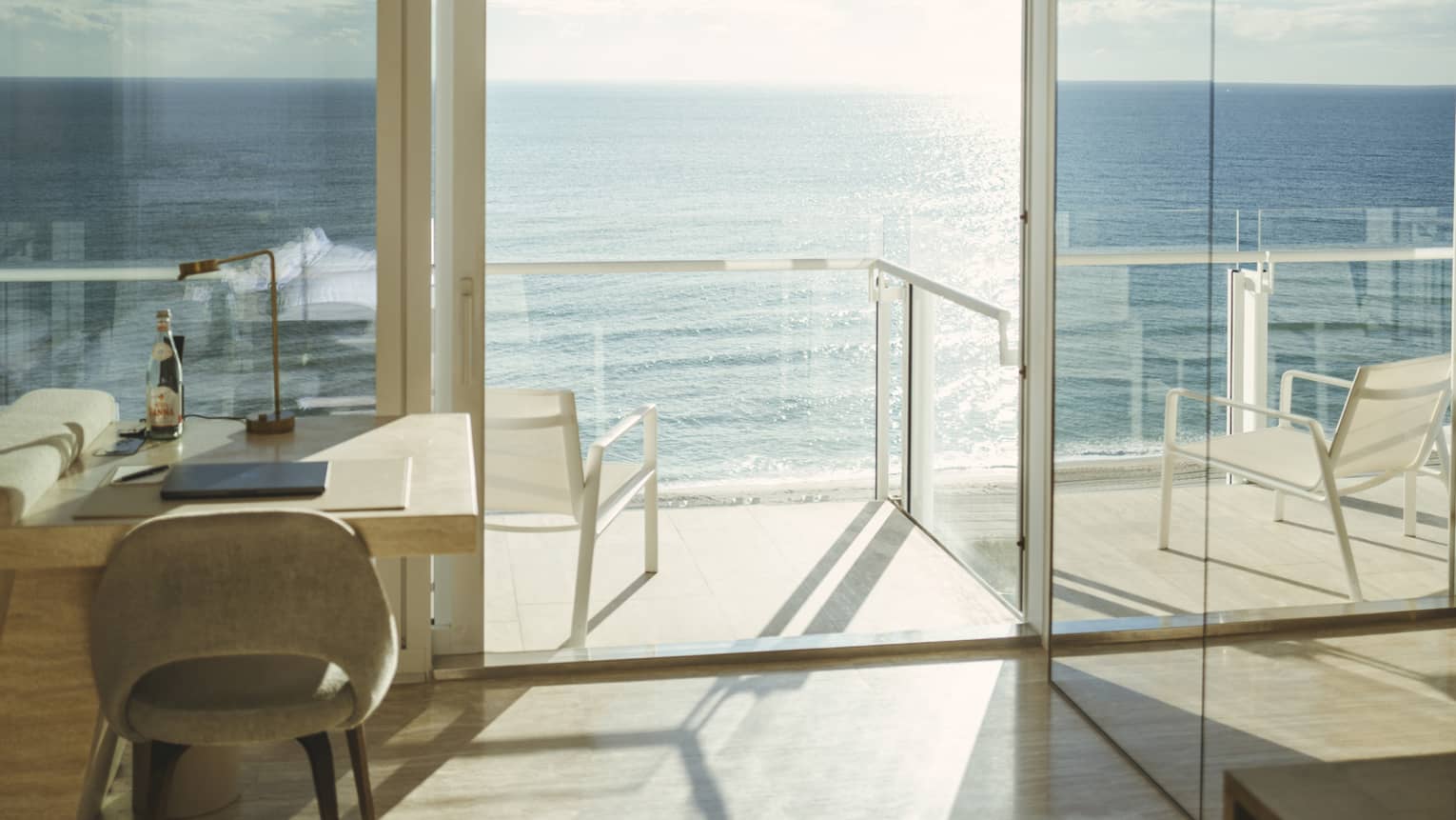 An Oceanfront King room featuring a large balcony