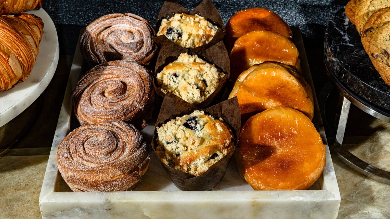 Pastries and sweet treats on a display table