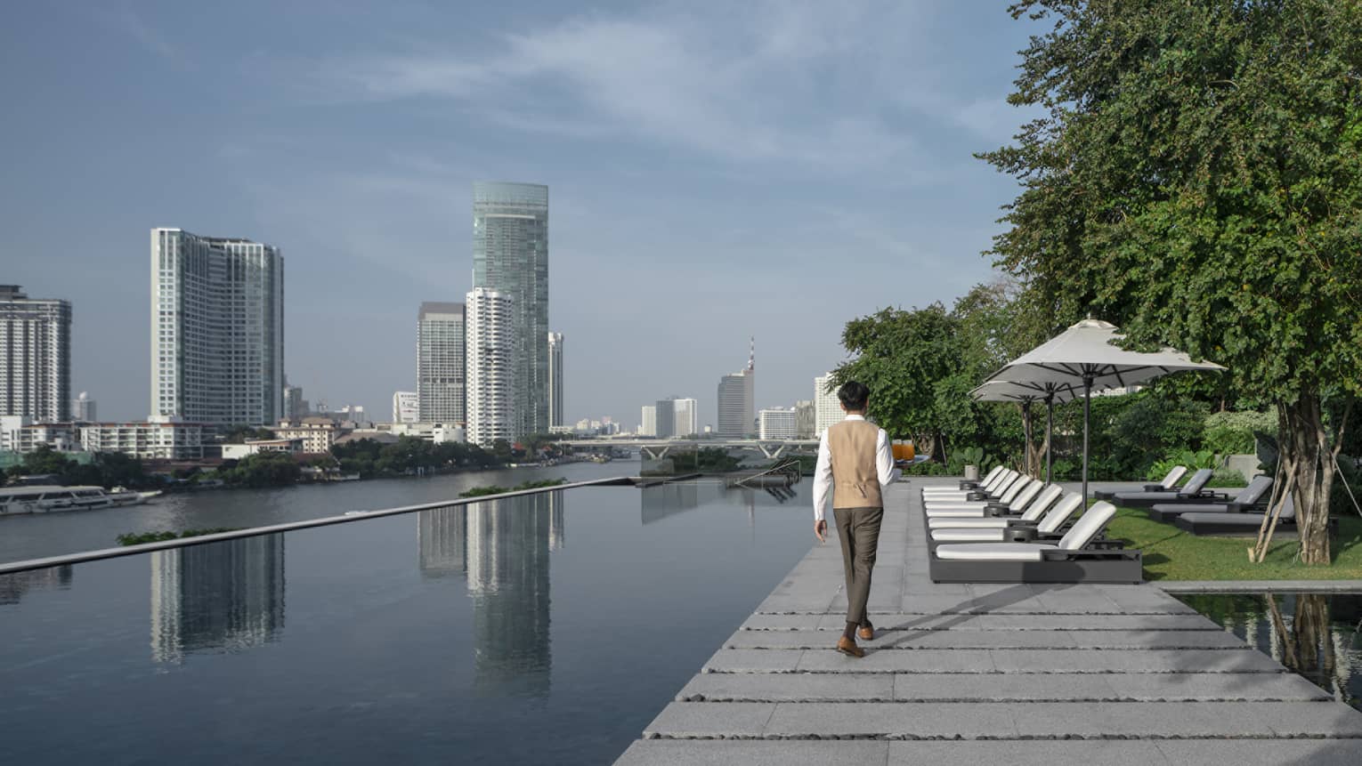 Rendering of staff and waterfront