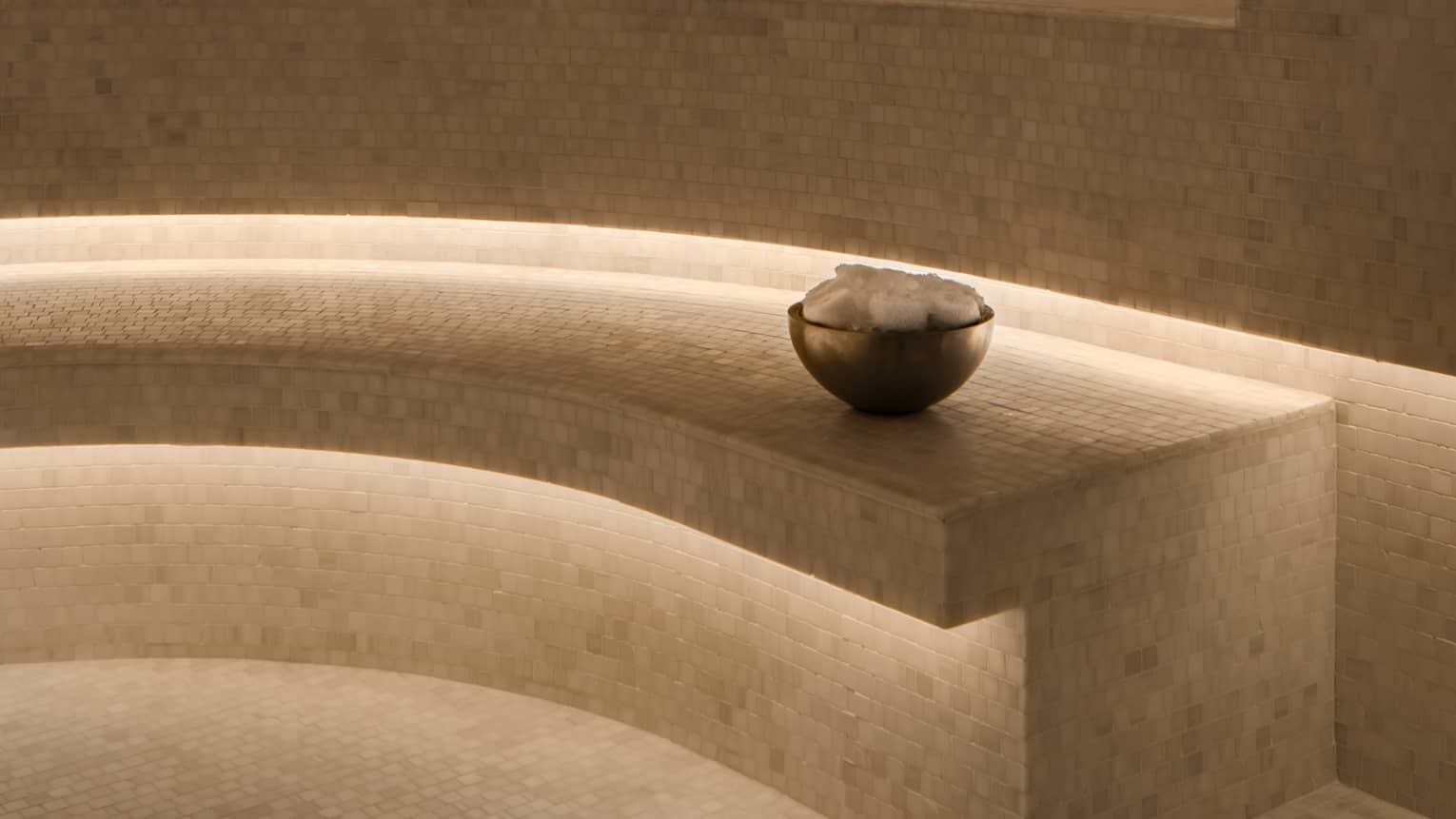 White tiled spa shower