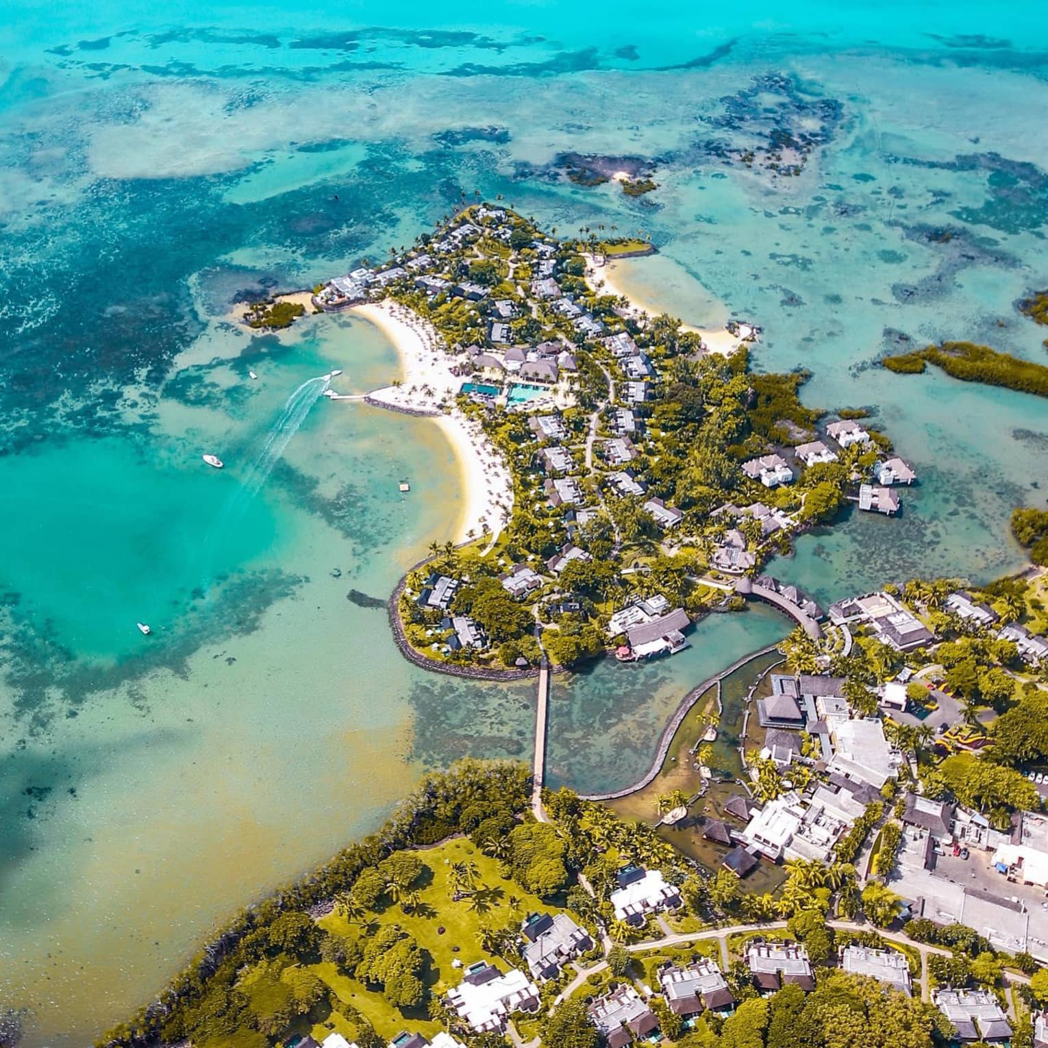 Aerial view of Four Seasons Resort Mauritius at Anahita