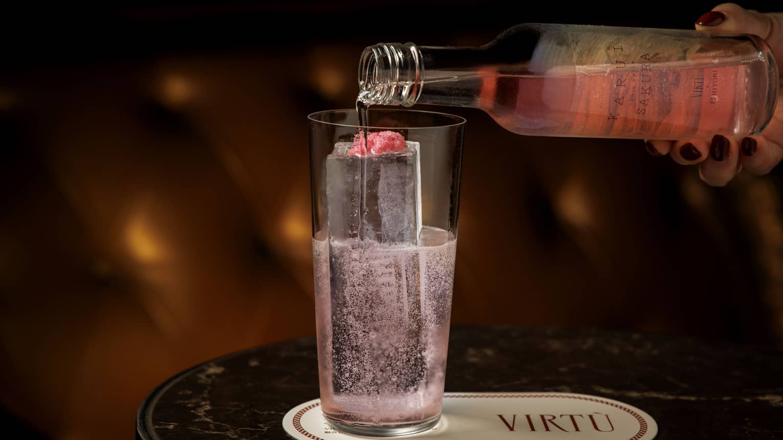 Pink sparkling cocktail