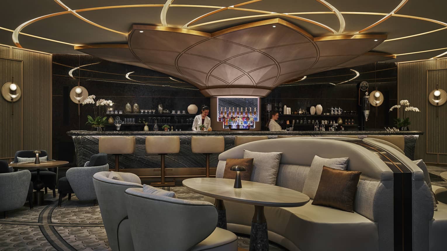 Interior of a hotel bar