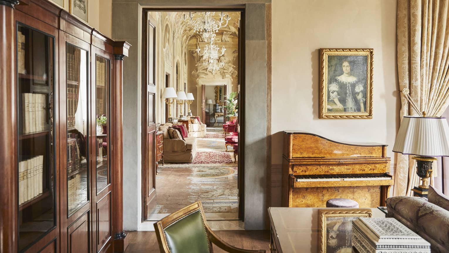 Royal Suite office, leading out to grand hallway, at Four Seasons Hotel Florence