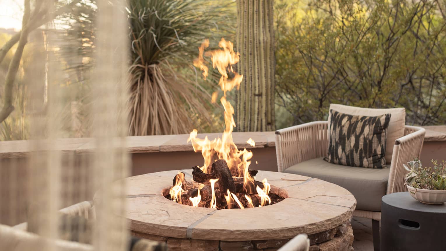 Fire pit on casita patio