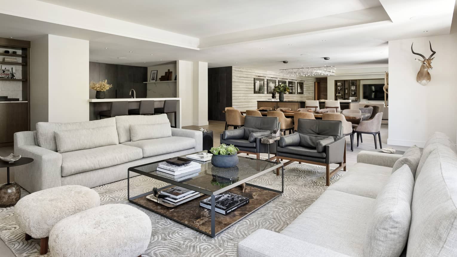 Large great room of private six-bedroom residence Lover's Leap at Four Seasons Resort and Residences Vail