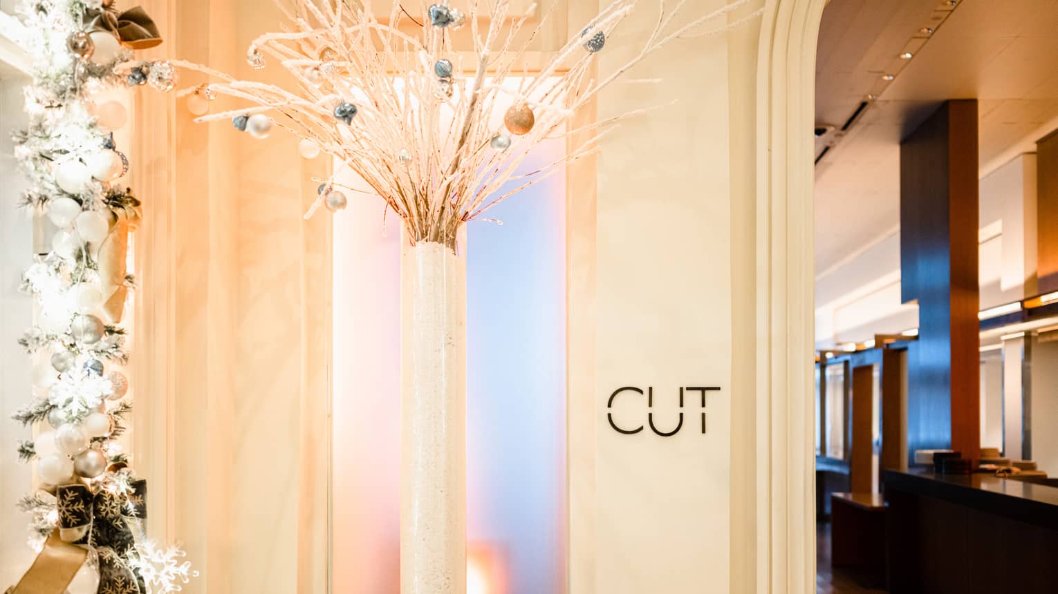 The entrance to a dining outlet or bar.