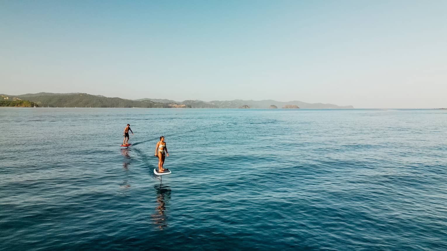E-foil surfer on the water