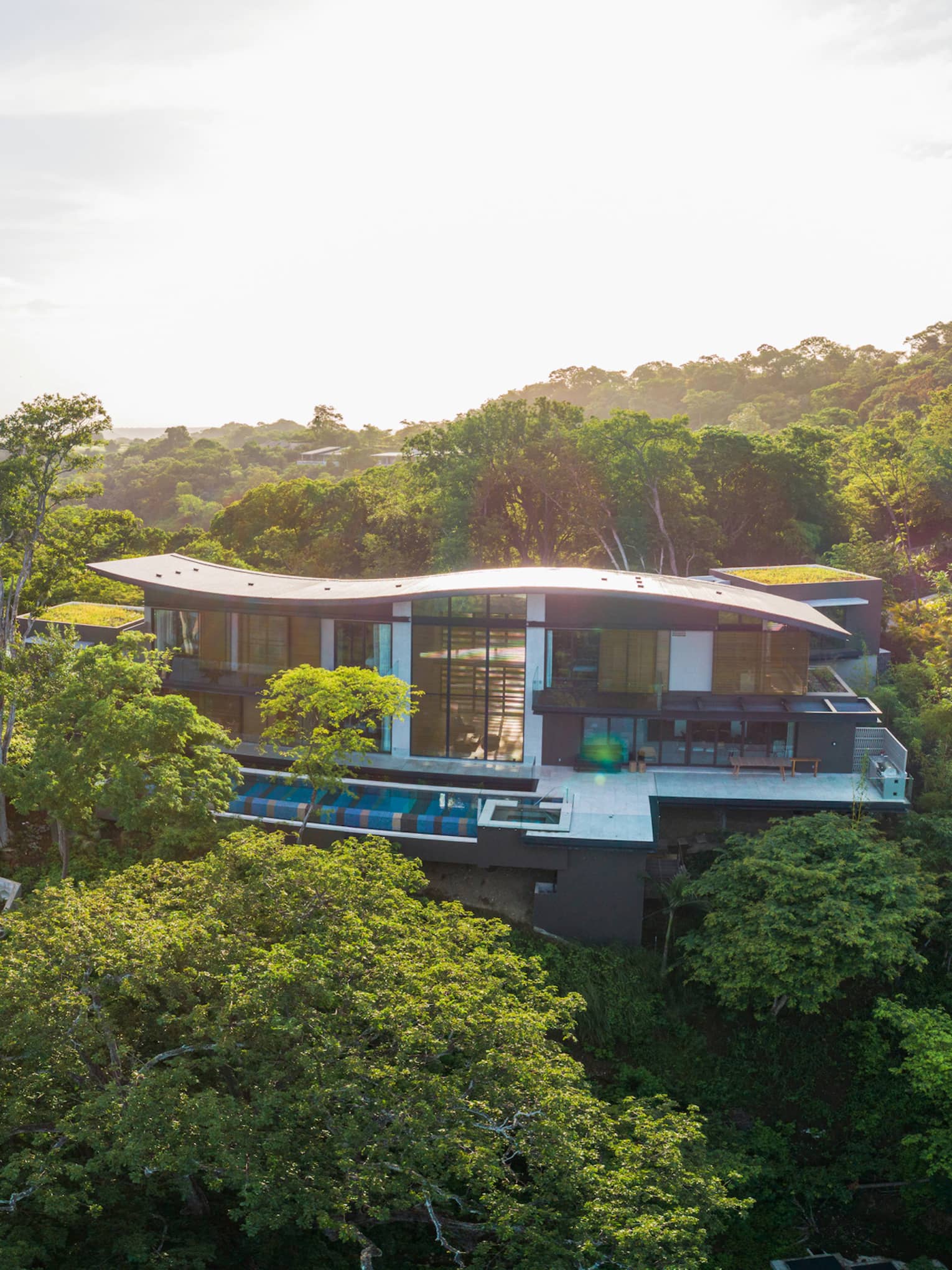 Villa nestled into the jungle on Costa Rican coastline