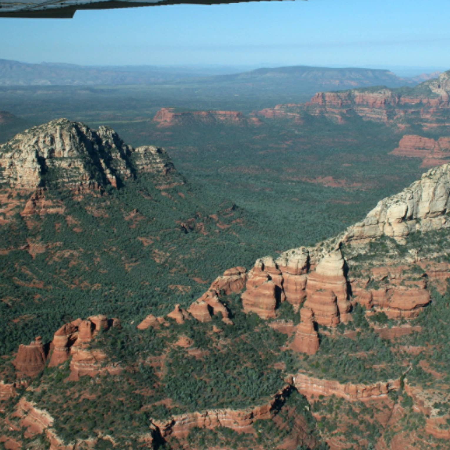 Aerial view of Sonoran Desert mountains, canyons