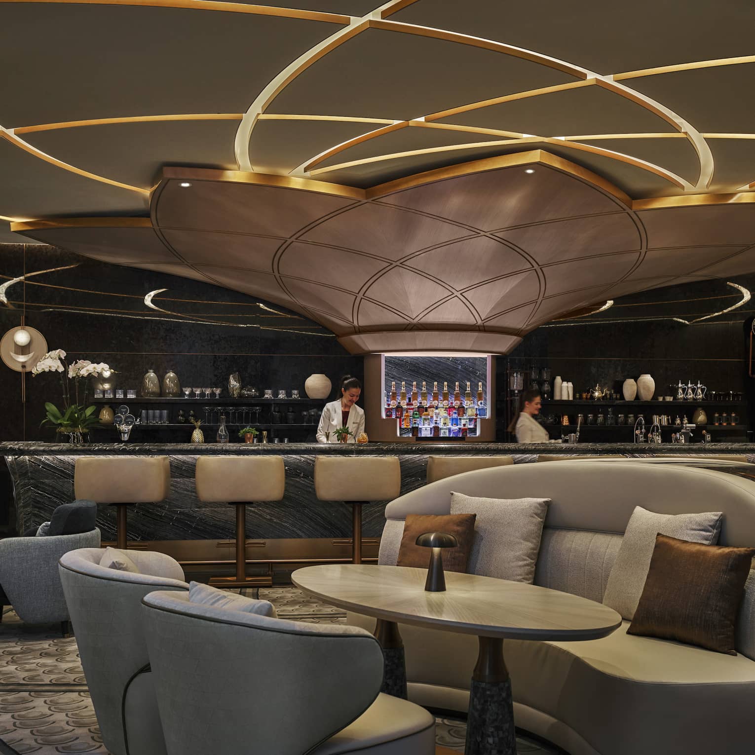 Interior of a hotel bar