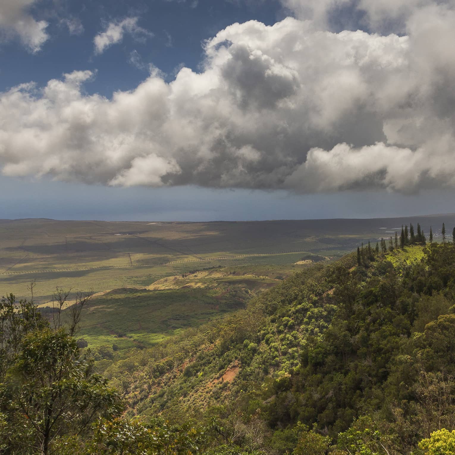 View over green mountains near Four Seasons Resort Hawaii, Lanai at Koele