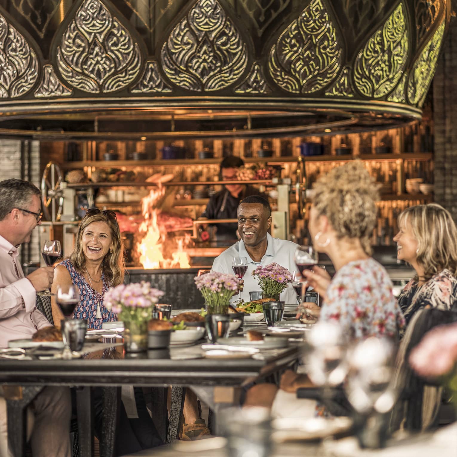 Guests laugh at Char Restaurant
