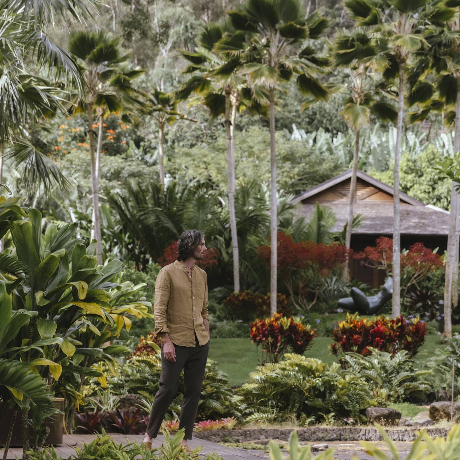 Lush gardens at Sensei Lanai, A Four Seasons Hotel