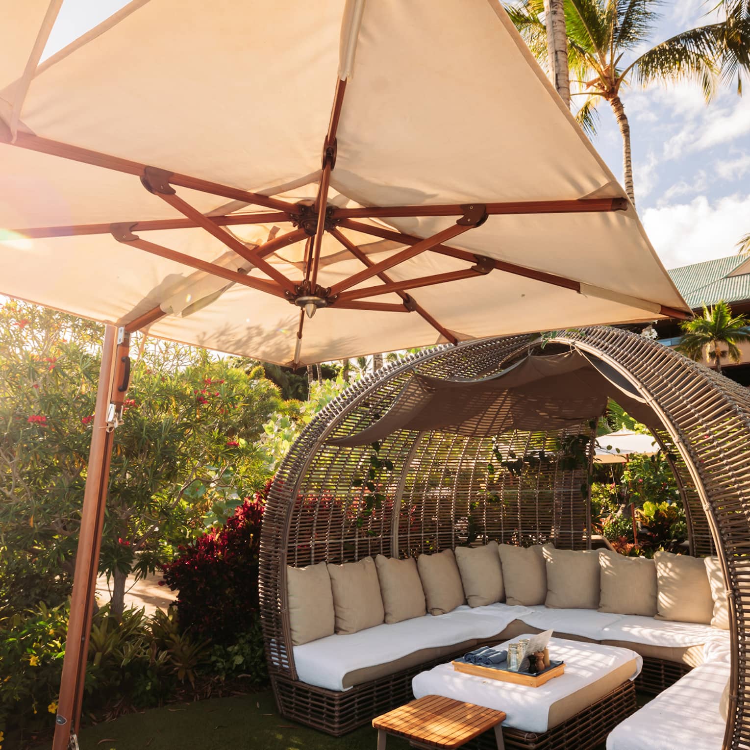 Private sanctuary cabana at Hawaiian resort
