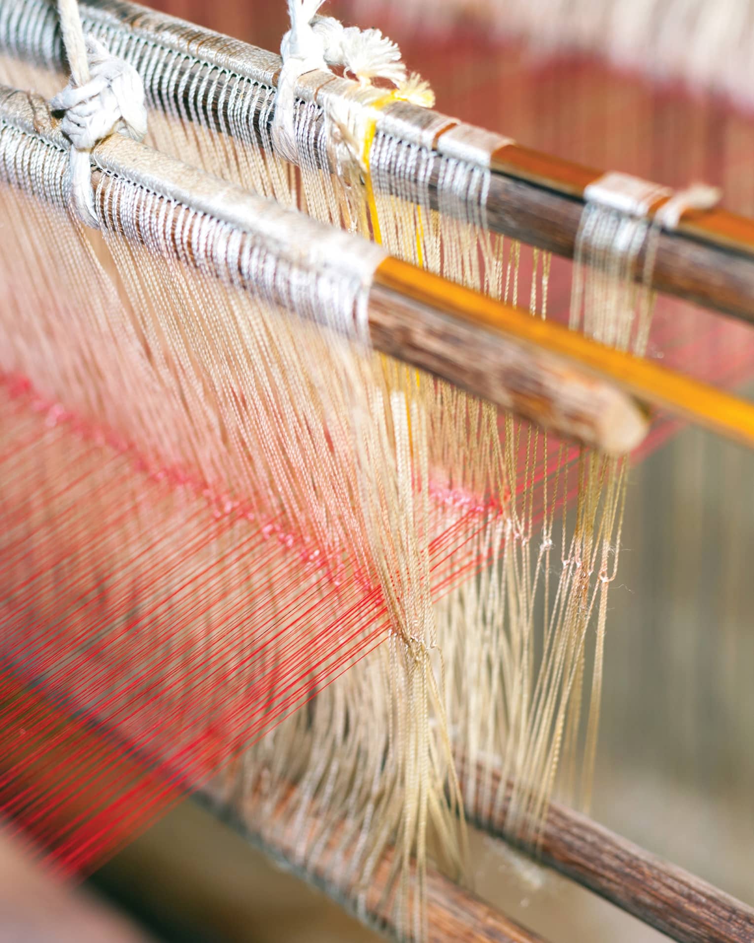 Silk production factory. Traditional manufacturing in Asia