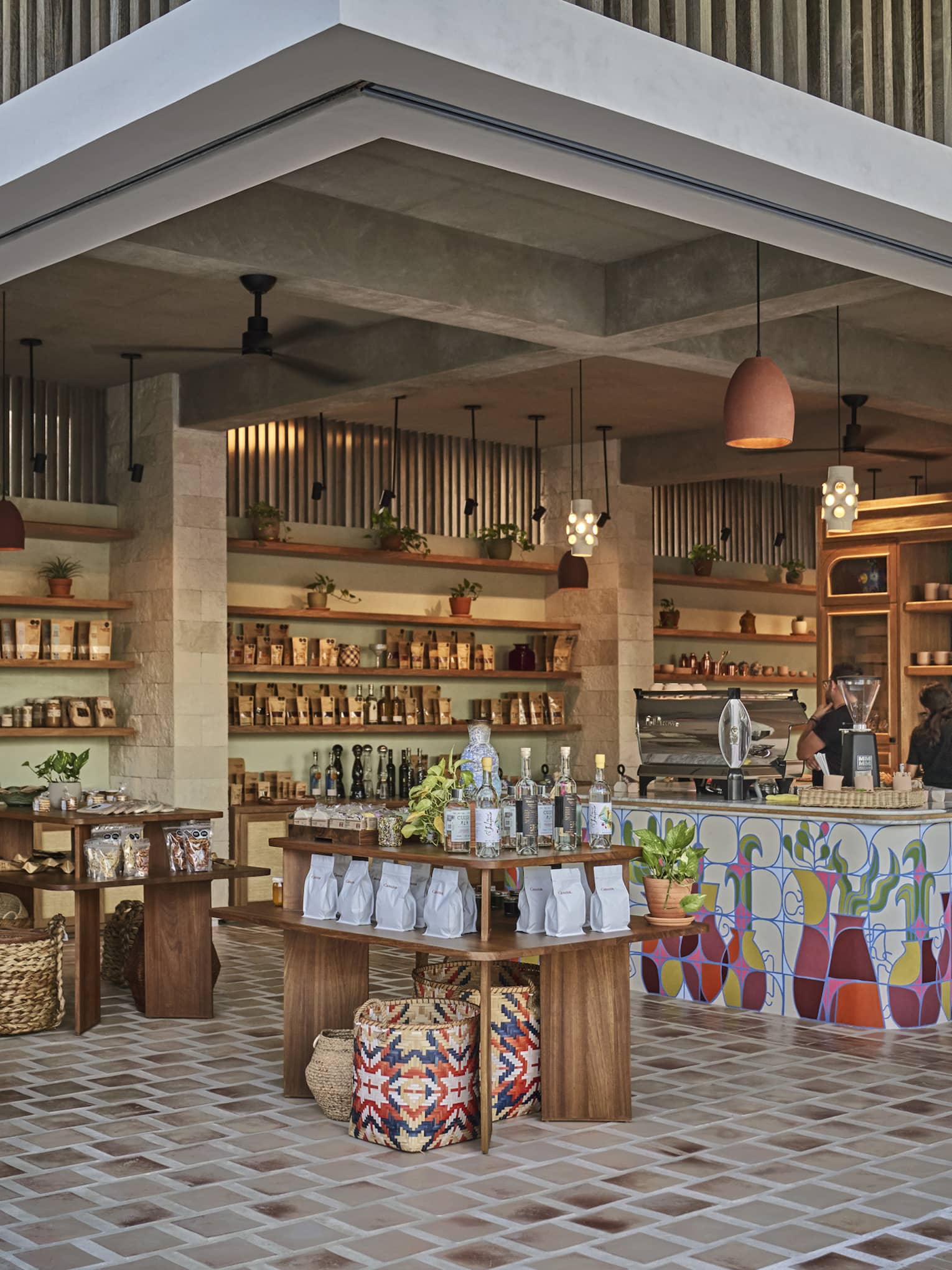 A small shop and bakery with pantry items.