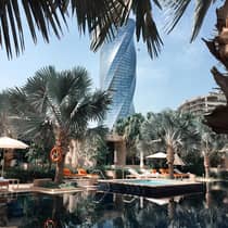 Bahrain luxury hotel with pool and loungers