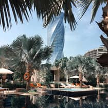 Bahrain luxury hotel with pool and loungers