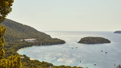 Four Seasons Resort Mallorca at Formentor nestled into the hillside at the water's edge