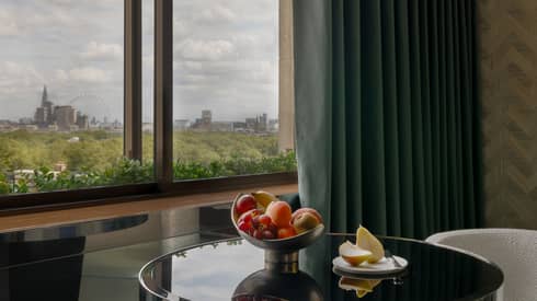Luxury hotel suite with London view at Four Seasons Hotel London at Park Lane