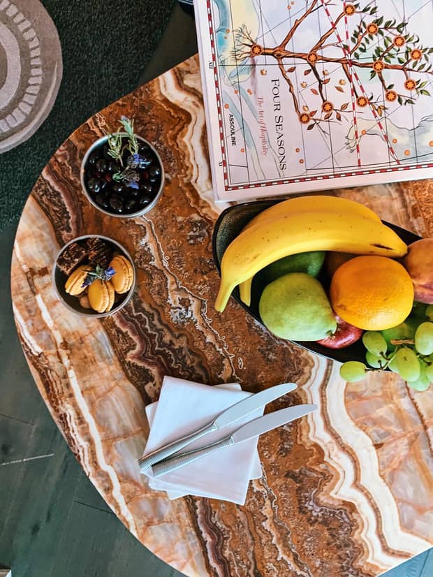 Fruit on a table in event space Boston