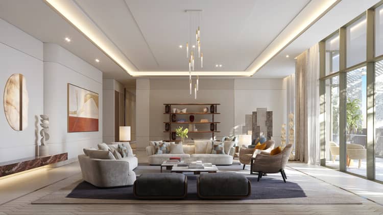 Rendering of residence interior living room