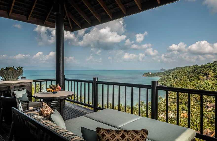 Residence terrace looking out on the Gulf of Thailand