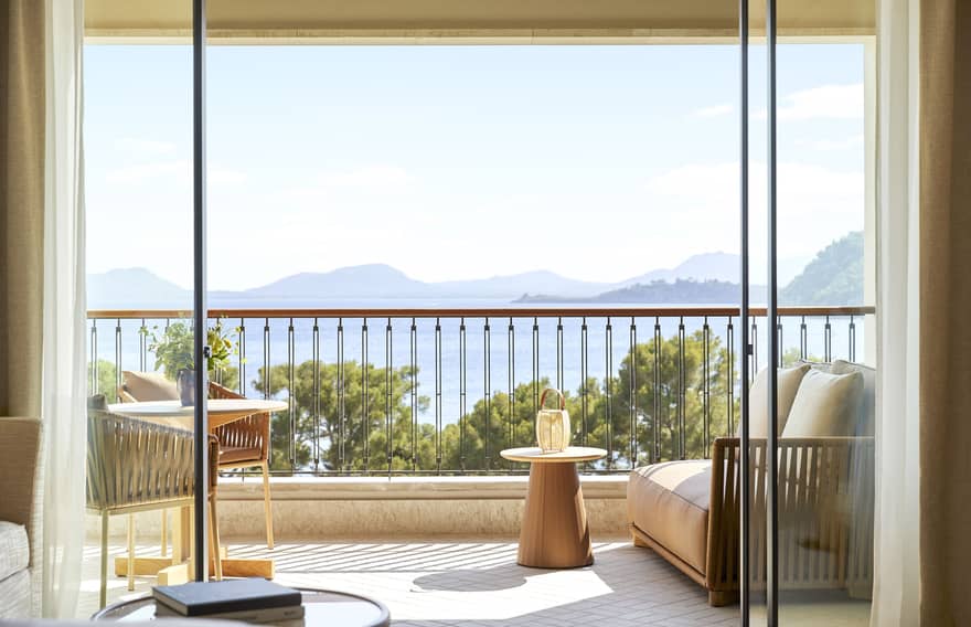 Sea-view balcony of a luxury guest room at Four Seasons Resort Mallorca